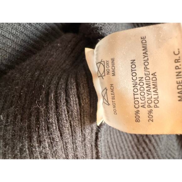 Brandy Melville Black Knit Cropped Zip Up Hoodie Women’s One Size - Picture 7 of 11